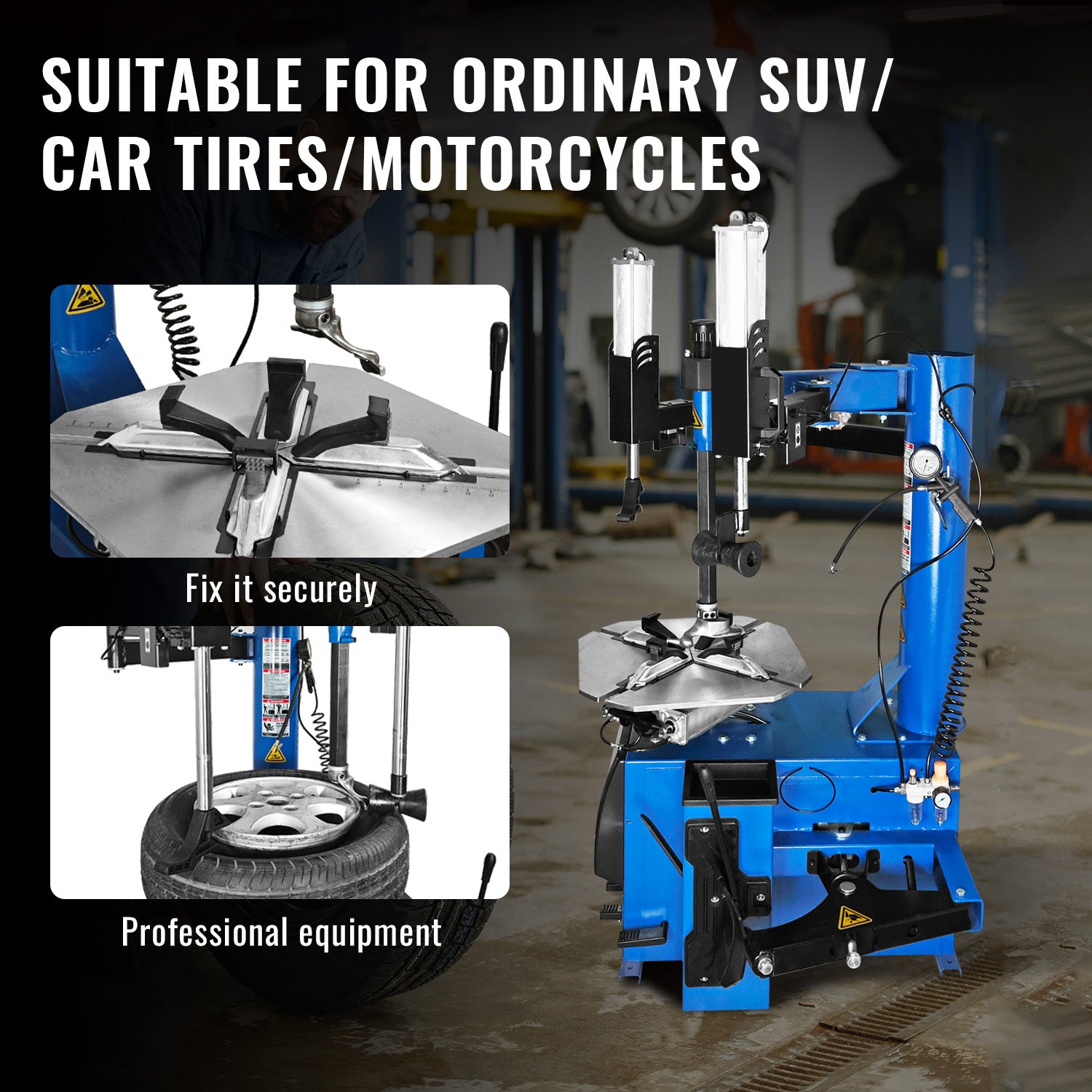 TCE Tire Changer Wheel Changer Single Machine Rim Clamp 12"-24" / Auxiliary Arm