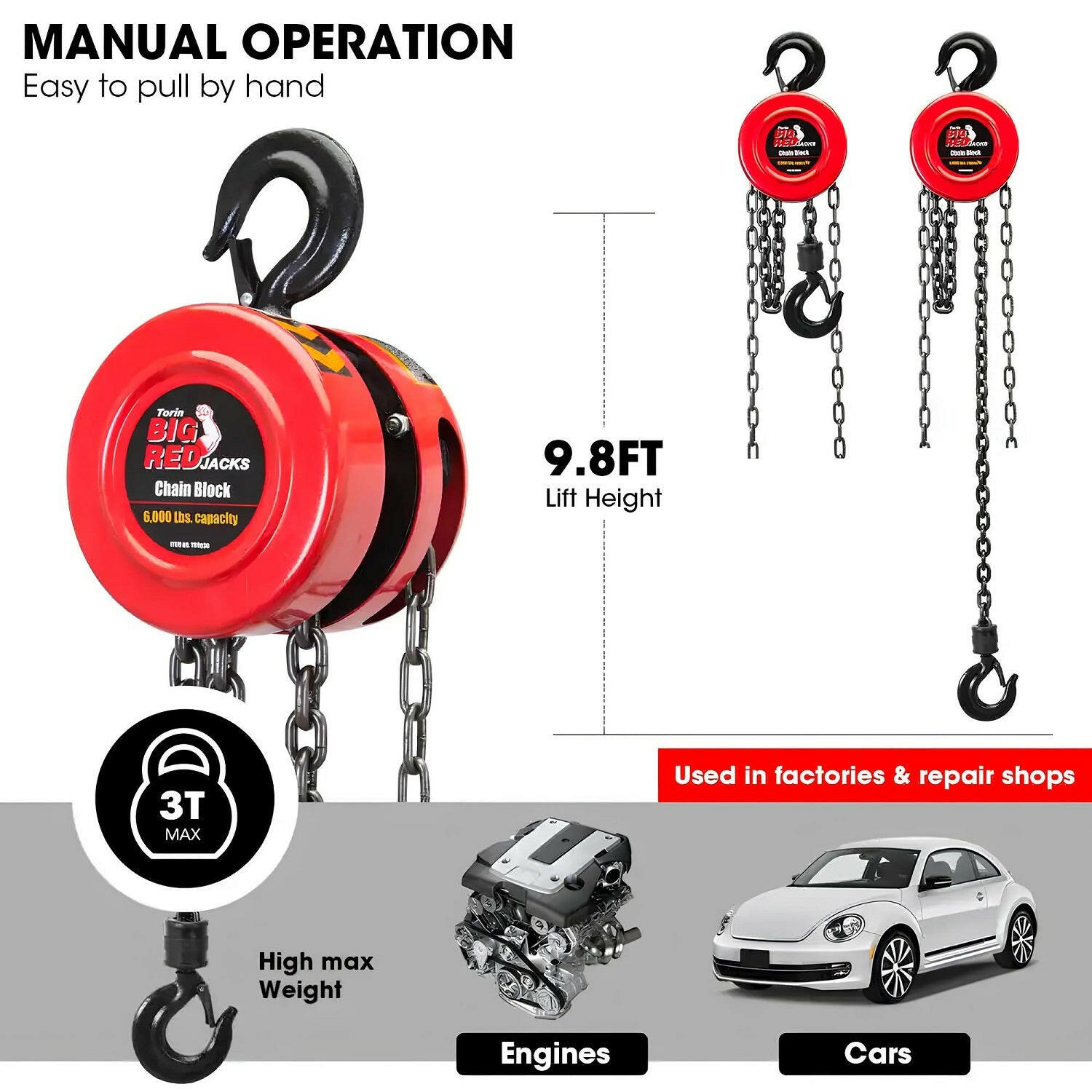 torin-3-ton-manual-chain-hoist