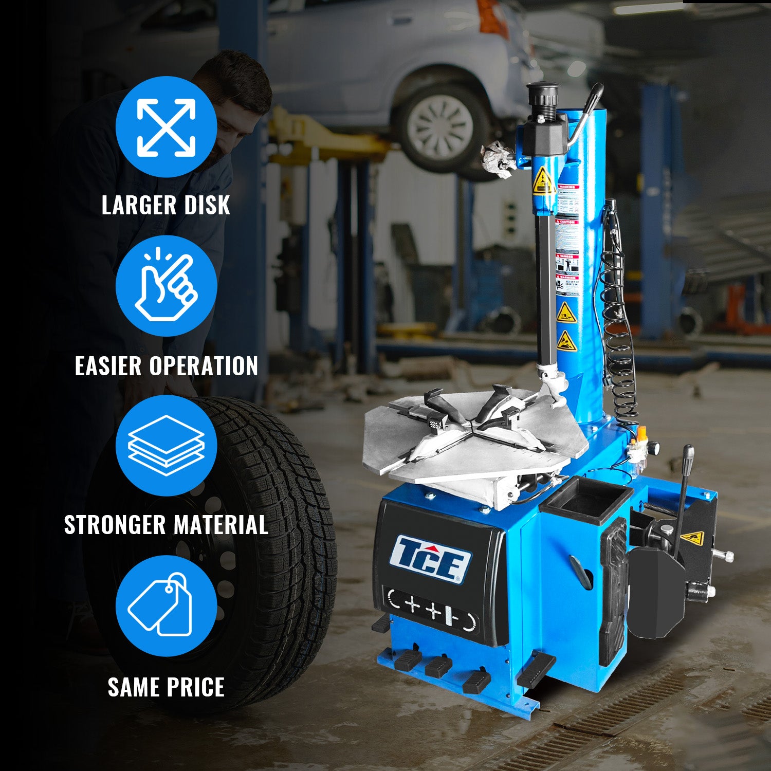 TCE 2.0 HP Tire Changer Tire Repair Machine-5 pedals