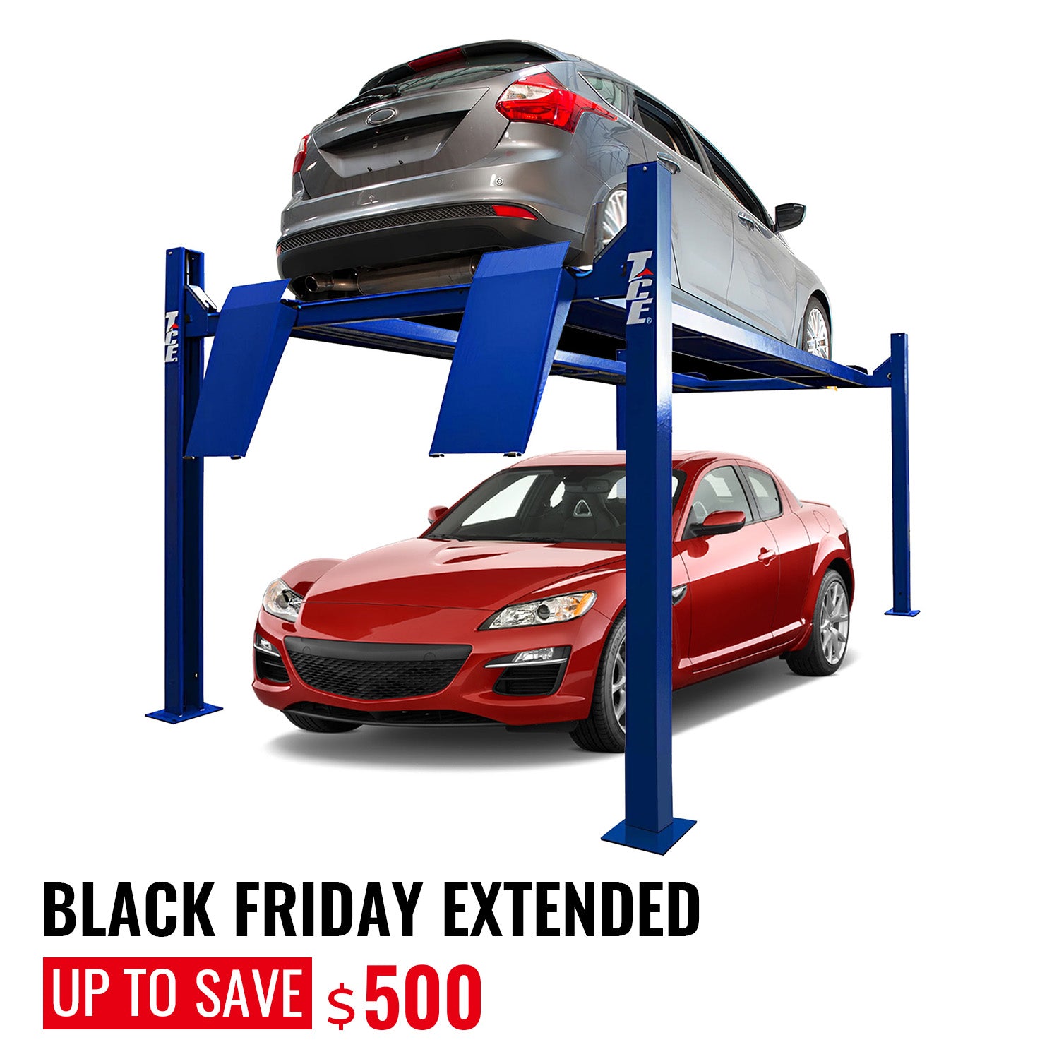 PICK UP (Tax Included)- TCE 9,000 LBs 4 Post Car Lift