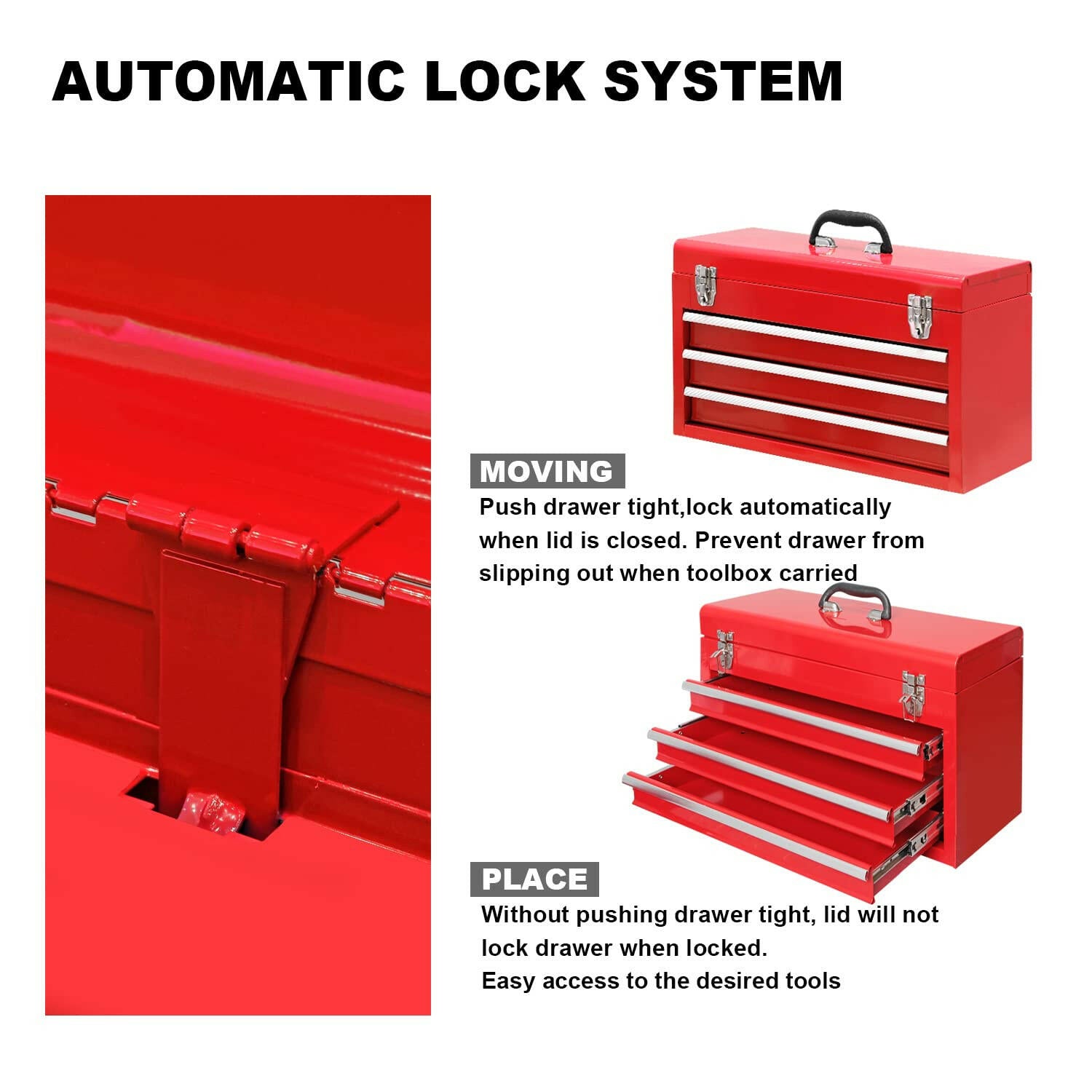 BIG RED 19 Inch Stainless Steel and Plastic Tool Box – Torin Jacks