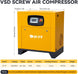 HPDMC Air Compressor PM VSD Rotary Screw Air Compressor 10HP/7.5KW 39CFM@115PSI 230V