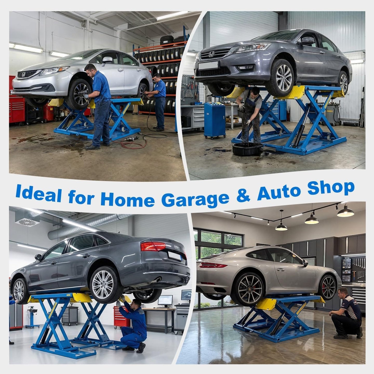 HPDMC Car Lift 8000 LBS Portable Car Lift with Electric Unlock, 40" Max Lift Height Heavy-Duty Hydraulic Vehicle Lift, Rolling Garage Auto Lift for SUVs, Trucks & Light Duty Vehicles, 110V