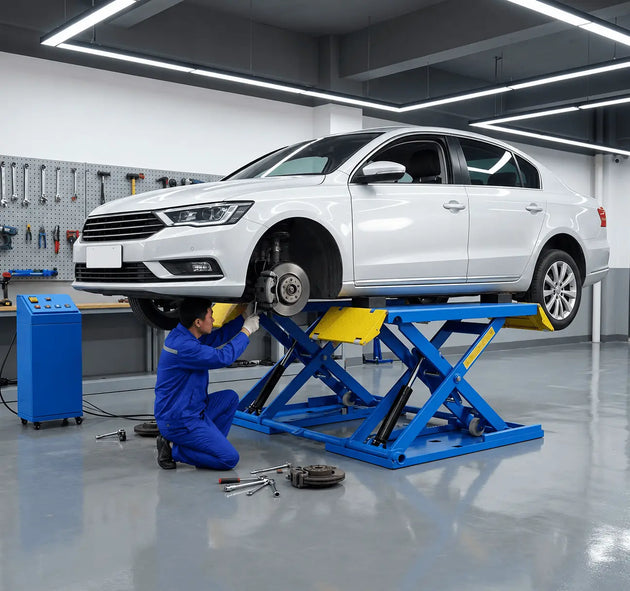 HPDMC Car Lift 8000 LBS Portable Car Lift with Electric Unlock, 40" Max Lift Height Heavy-Duty Hydraulic Vehicle Lift, Rolling Garage Auto Lift for SUVs, Trucks & Light Duty Vehicles, 110V