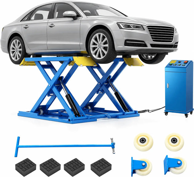 HPDMC Car Lift 8000 LBS Portable Car Lift with Electric Unlock, 40" Max Lift Height Heavy-Duty Hydraulic Vehicle Lift, Rolling Garage Auto Lift for SUVs, Trucks & Light Duty Vehicles, 110V