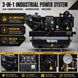 HPDMC Gas Powered Air Compressor 3‑in‑1 Two‑Stage Air Compressor/Generator/Welder Combo – 14 HP CH440 Engine
