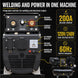 HPDMC Gas Powered Air Compressor 3‑in‑1 Two‑Stage Air Compressor/Generator/Welder Combo – 14 HP CH440 Engine