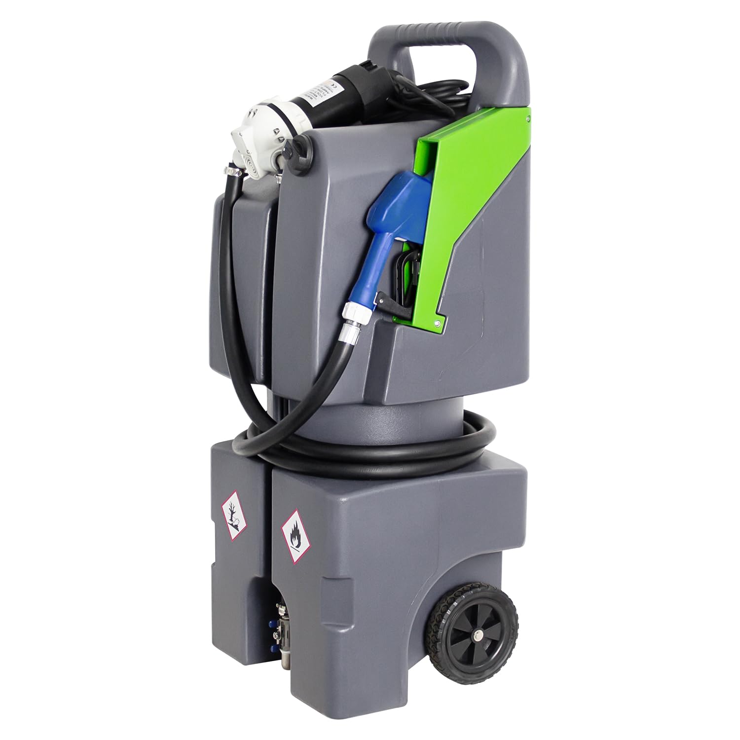 30 Gallon Portable Def Tanks, Fuel Caddy Tank and 12V DC Pump Systems, Automatic nozzle with swivel, Diesel Transfer tank for Trucks, Buses, Agricultural machinery