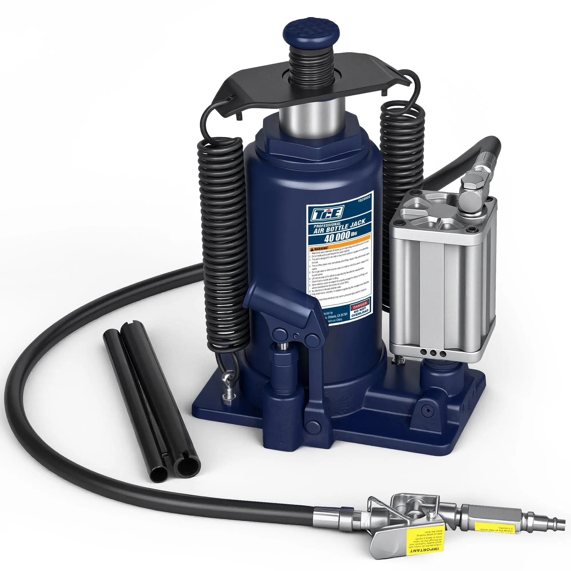 TCE 20 Ton Air/Manual Hydraulic Bottle Jack, 1 Year Warranty, Torin