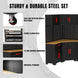 TCE Cabinet Set TCE Garage Storage Cabinets System, 10-Pcs Corner Cabinet Set in Black