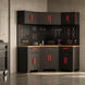 TCE Cabinet Set TCE Garage Storage Cabinets System, 10-Pcs Corner Cabinet Set in Black