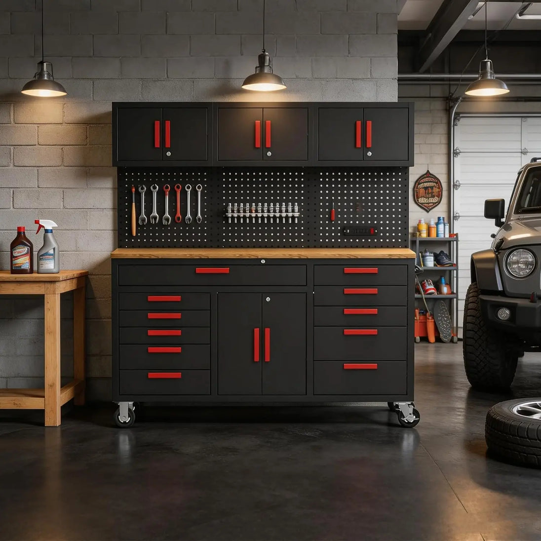 TCE Cabinet Set TCE Heavy-Duty Rolling Tool Chest Cabinet Mobile Tool Cabinet on Wheels
