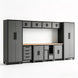 TCE Cabinet Set Garage Cabinets Storage System, 12-Pcs Steel Garage Cabinets with Drawers, Rolling Chest, Trash Can Cabinet and Lockable Storage, Perfect for Organizing Garage and Tools, 2-Year Warranty