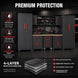 TCE Cabinet Set TCE Garage Storage Cabinets System, 8-Pcs Workshop Cabinet Set in Black, Included Steel Cabinets Drawers Rolling Chest and Pegboard,Locked Garage Storage Cabinet, 2-Year Warranty