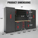 TCE Cabinet Set TCE Garage Storage Cabinets System, 8-Pcs Workshop Cabinet Set in Black, Included Steel Cabinets Drawers Rolling Chest and Pegboard,Locked Garage Storage Cabinet, 2-Year Warranty