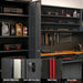 TCE Cabinet Set TCE Garage Storage Cabinets System, 8-Pcs Workshop Cabinet Set in Black, Included Steel Cabinets Drawers Rolling Chest and Pegboard,Locked Garage Storage Cabinet, 2-Year Warranty