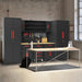 TCE Cabinet Set TCE Garage Storage Cabinets System, 16-Pcs Workshop Cabinet Set in Black, Included Steel Cabinets Drawers Rolling Chest and Pegboard,Locked Garage Storage Cabinet, 2-Year Warranty