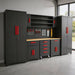 TCE Cabinet Set TCE Garage Storage Cabinets System, 16-Pcs Workshop Cabinet Set in Black, Included Steel Cabinets Drawers Rolling Chest and Pegboard,Locked Garage Storage Cabinet, 2-Year Warranty