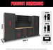 TCE Cabinet Set TCE Garage Storage Cabinets System, 16-Pcs Workshop Cabinet Set in Black, Included Steel Cabinets Drawers Rolling Chest and Pegboard,Locked Garage Storage Cabinet, 2-Year Warranty