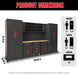 TCE Cabinet Set TCE Garage Storage Cabinets System, 16-Pcs Workshop Cabinet Set in Black, Included Steel Cabinets Drawers Rolling Chest and Pegboard,Locked Garage Storage Cabinet, 2-Year Warranty