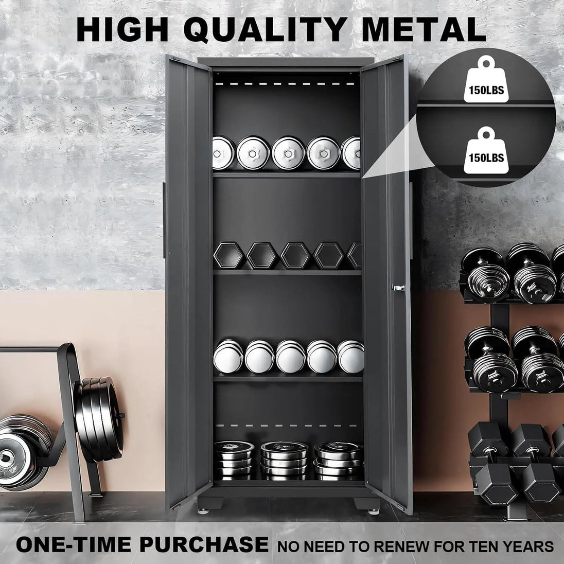 TCE Cabinet Set TCE Garage Cabinets Storage System, 9 Piece Included Steel Drawers Rolling Chest,Locked Storage Cabinet, Perfect for Organizing Garage and Tools, 129.92", 2-Year Warranty
