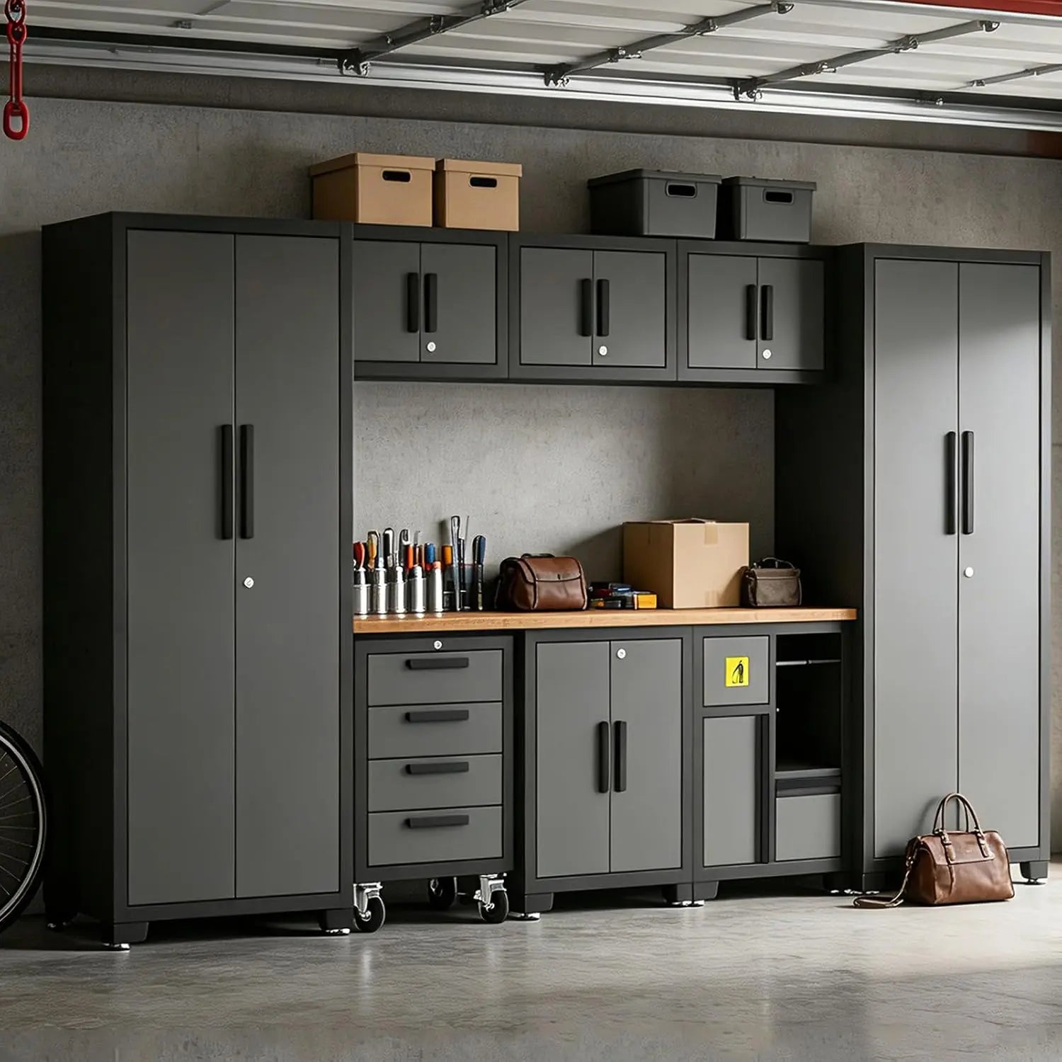 TCE 9-Piece Garage Cabinets Storage System | Steel