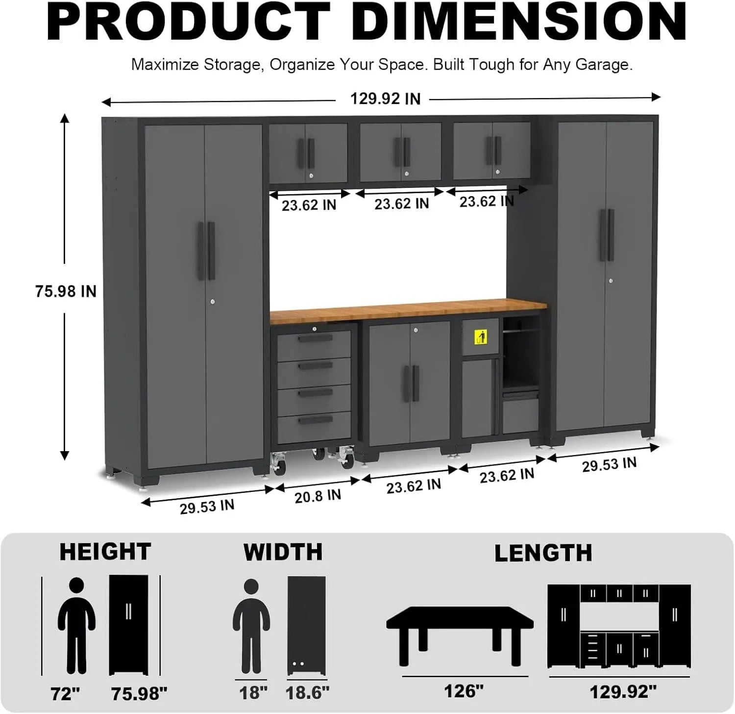 TCE 9-Piece Garage Cabinets Storage System | Steel