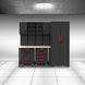 TCE Cabinet Set TCE Garage Storage Cabinets System, 6-Pcs Workshop Cabinet Set in Black
