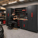 TCE Cabinet Set TCE Garage Storage Cabinets, Locked 8-Pcs Workshop Cabinet Set Included Adjustable Steel Cabinets, Drawers, Rolling Chest and Pegboard, for Home, Office, Warehouse Organisation