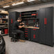 TCE Cabinet Set TCE Garage Storage Cabinets, Locked 8-Pcs Workshop Cabinet Set Included Adjustable Steel Cabinets, Drawers, Rolling Chest and Pegboard, for Home, Office, Warehouse Organisation