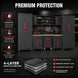 TCE Cabinet Set TCE Garage Storage Cabinets, Locked 8-Pcs Workshop Cabinet Set Included Adjustable Steel Cabinets, Drawers, Rolling Chest and Pegboard, for Home, Office, Warehouse Organisation