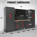 TCE Cabinet Set TCE Garage Storage Cabinets, Locked 8-Pcs Workshop Cabinet Set Included Adjustable Steel Cabinets, Drawers, Rolling Chest and Pegboard, for Home, Office, Warehouse Organisation