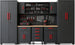 TCE Cabinet Set TCE Garage Storage Cabinets, Locked 8-Pcs Workshop Cabinet Set Included Adjustable Steel Cabinets, Drawers, Rolling Chest and Pegboard, for Home, Office, Warehouse Organisation