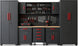 TCE Cabinet Set TCE Garage Storage Cabinets, Locked 8-Pcs Workshop Cabinet Set Included Adjustable Steel Cabinets, Drawers, Rolling Chest and Pegboard, for Home, Office, Warehouse Organisation