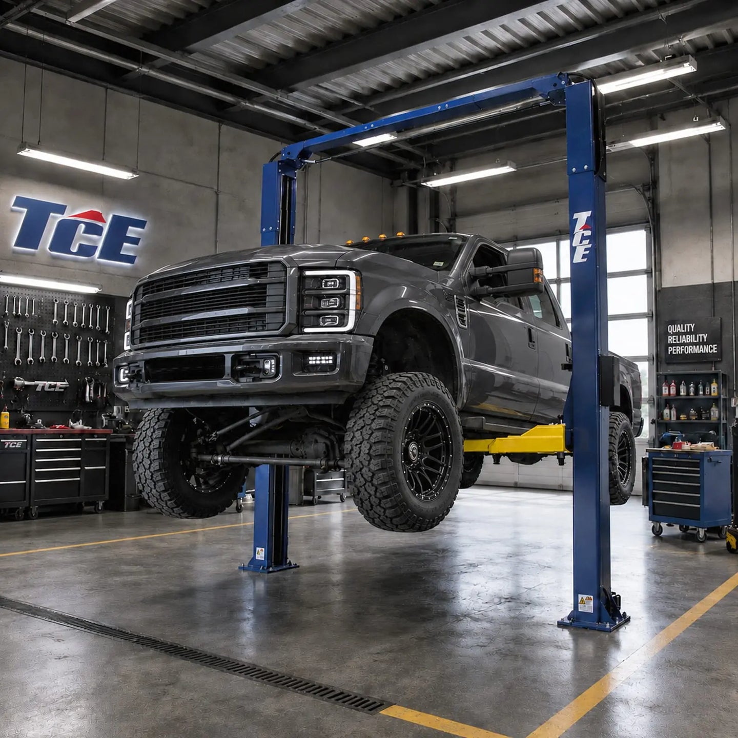 TCE Car Lift TCE ALI Certified 10,000 lb 2-Post Overhead Single Release Direct Drive Car Lift, 3-Year Warranty, QJY245DX