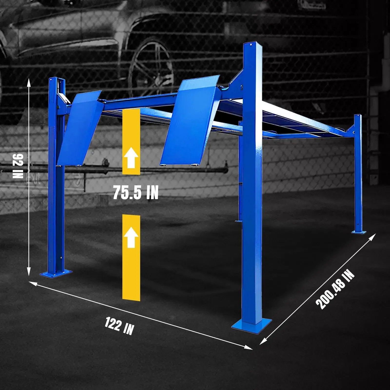 TCE Car Lift PICK UP / NO SHIPPING - TCE 9,000 LBs 4 Post Car Lift Parking Lift, QJY4040-DS