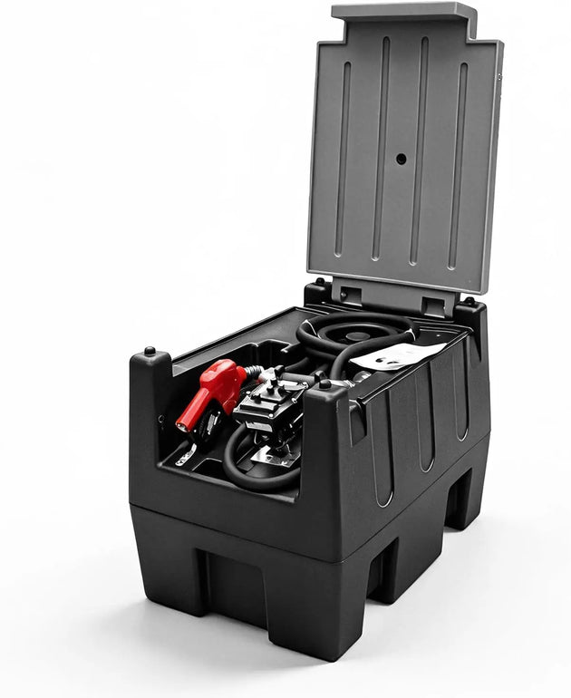 TCE Disesl Transfer Tank TCE 58 Gallon Capacity Portable Disesl Transfer Tank, Disesl Can with 10.6 Gpm Flow Rate and 12V Transfer Tank Pump, 13.1ft Hose, for Easy Disesl Transportation Black and Grey