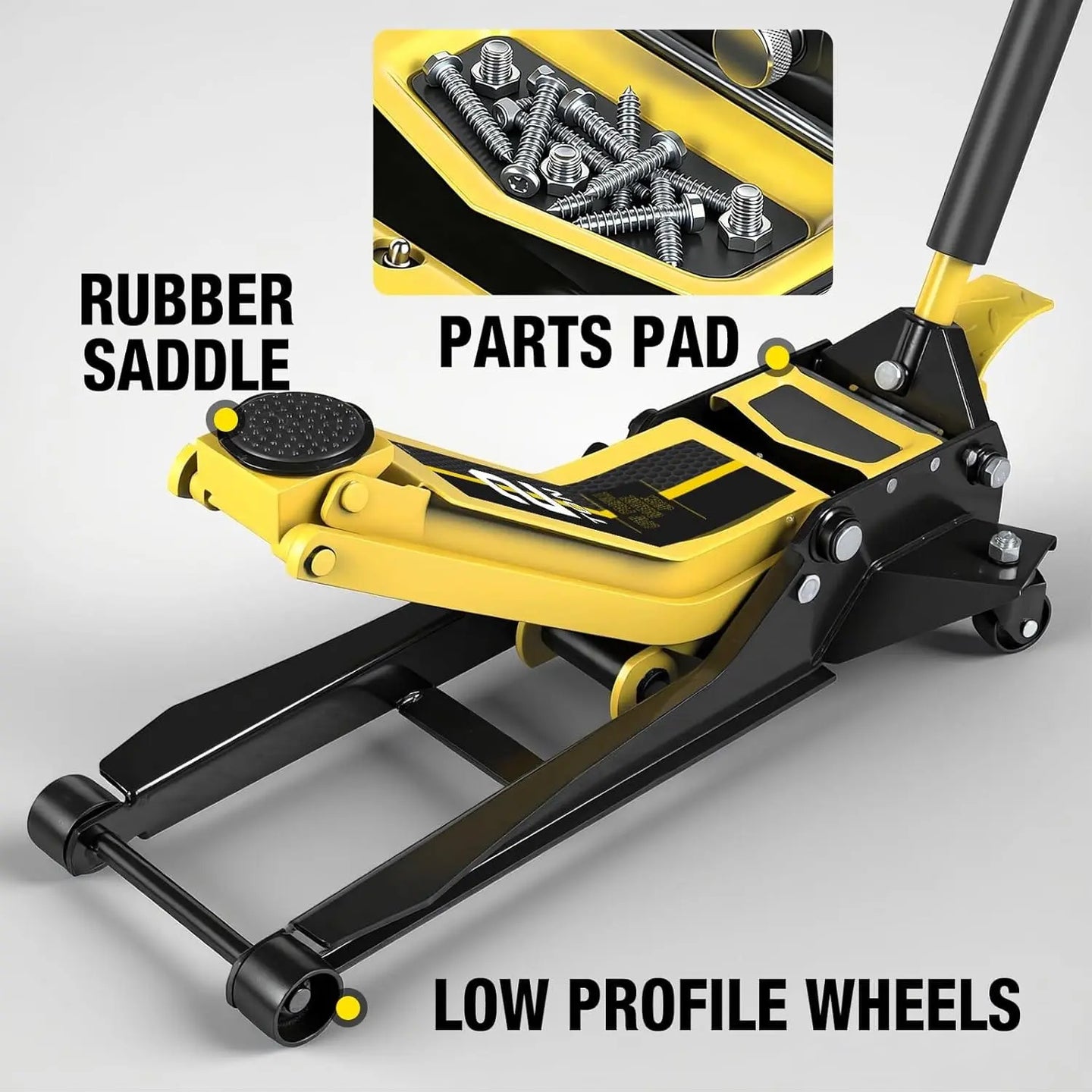 TCE Floor Jack 2 Ton Extra Long Reach Floor Jack Hydraulic Low Profile Floor Jack with Foot Pedal and Dual Piston Quick Lift Pump, Home and Workshop Car Maintenance for Various Vehicles
