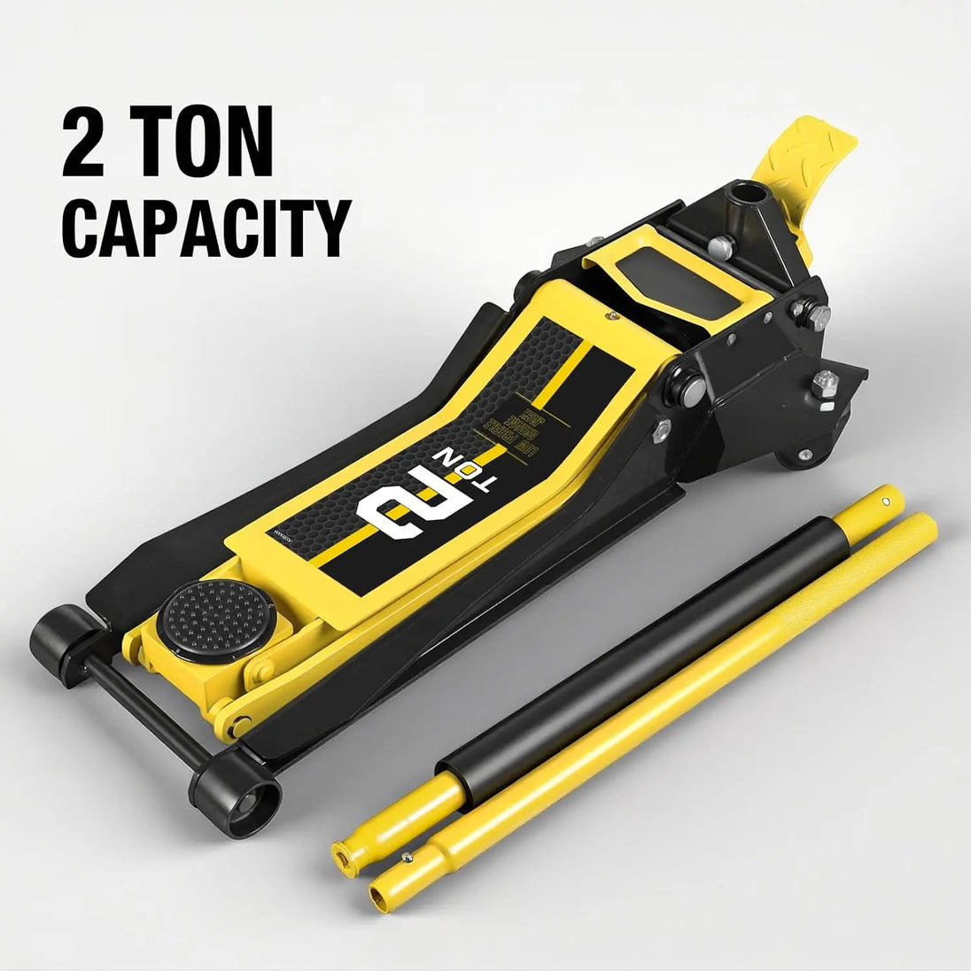 TCE Floor Jack 2 Ton Extra Long Reach Floor Jack Hydraulic Low Profile Floor Jack with Foot Pedal and Dual Piston Quick Lift Pump, Home and Workshop Car Maintenance for Various Vehicles