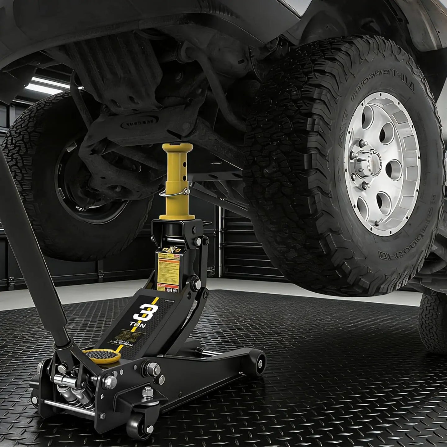 TCE Floor Jack TCE Foldable Floor Jack 3 Ton Low and High Profile Professional Service Jack with Dual Piston Quick Lift Pump, Home and Workshop Car Maintenance for Various Vehicles
