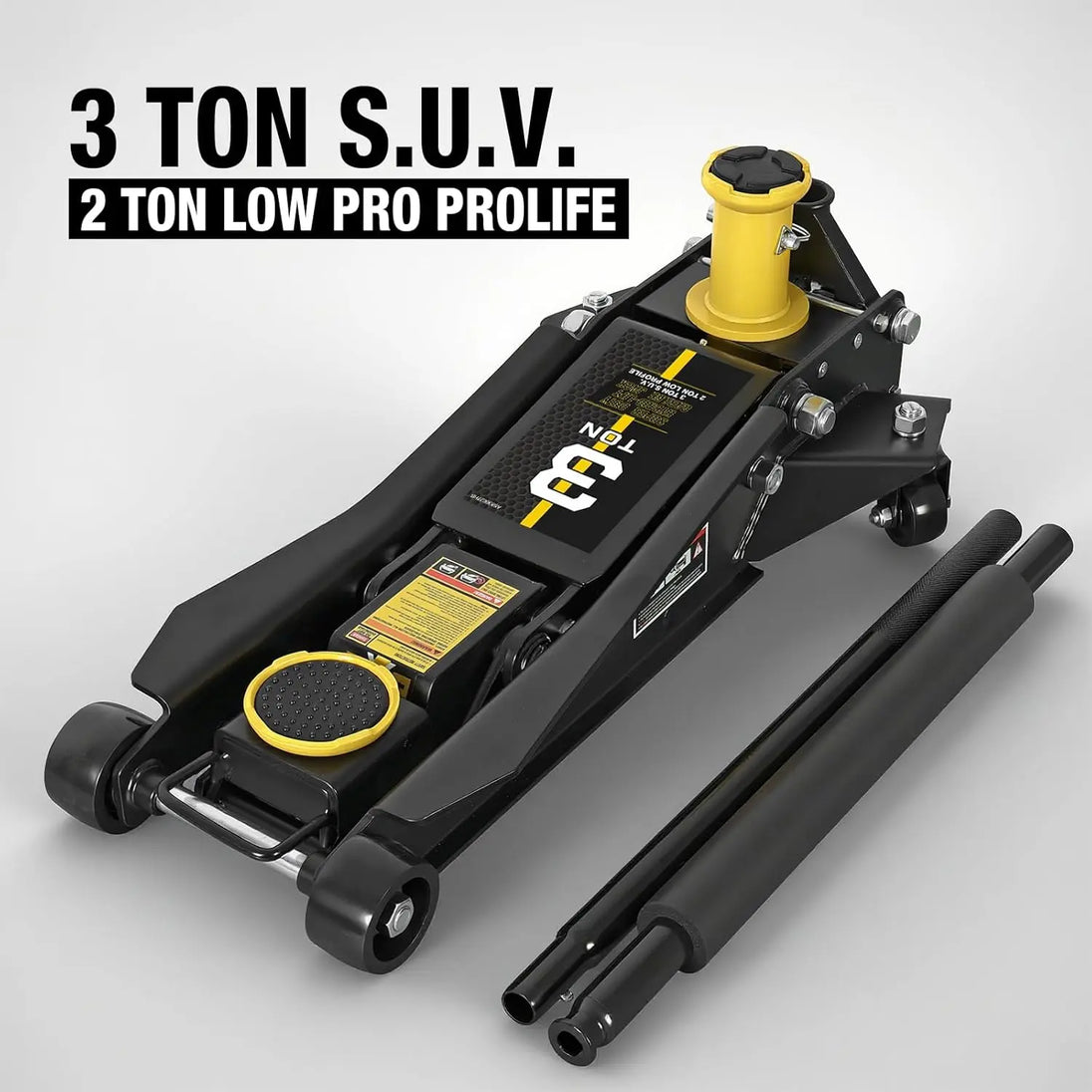 TCE Floor Jack TCE Foldable Floor Jack 3 Ton Low and High Profile Professional Service Jack with Dual Piston Quick Lift Pump, Home and Workshop Car Maintenance for Various Vehicles