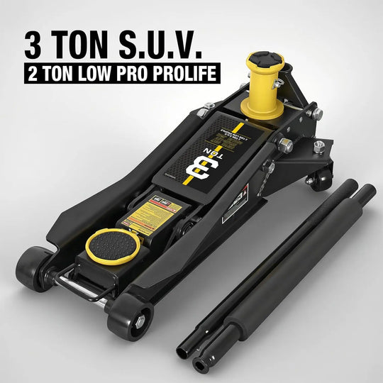 TCE Floor Jack TCE Foldable Floor Jack 3 Ton Low and High Profile Professional Service Jack with Dual Piston Quick Lift Pump, Home and Workshop Car Maintenance for Various Vehicles