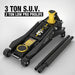 TCE Floor Jack TCE Foldable Floor Jack 3 Ton Low and High Profile Professional Service Jack with Dual Piston Quick Lift Pump, Home and Workshop Car Maintenance for Various Vehicles