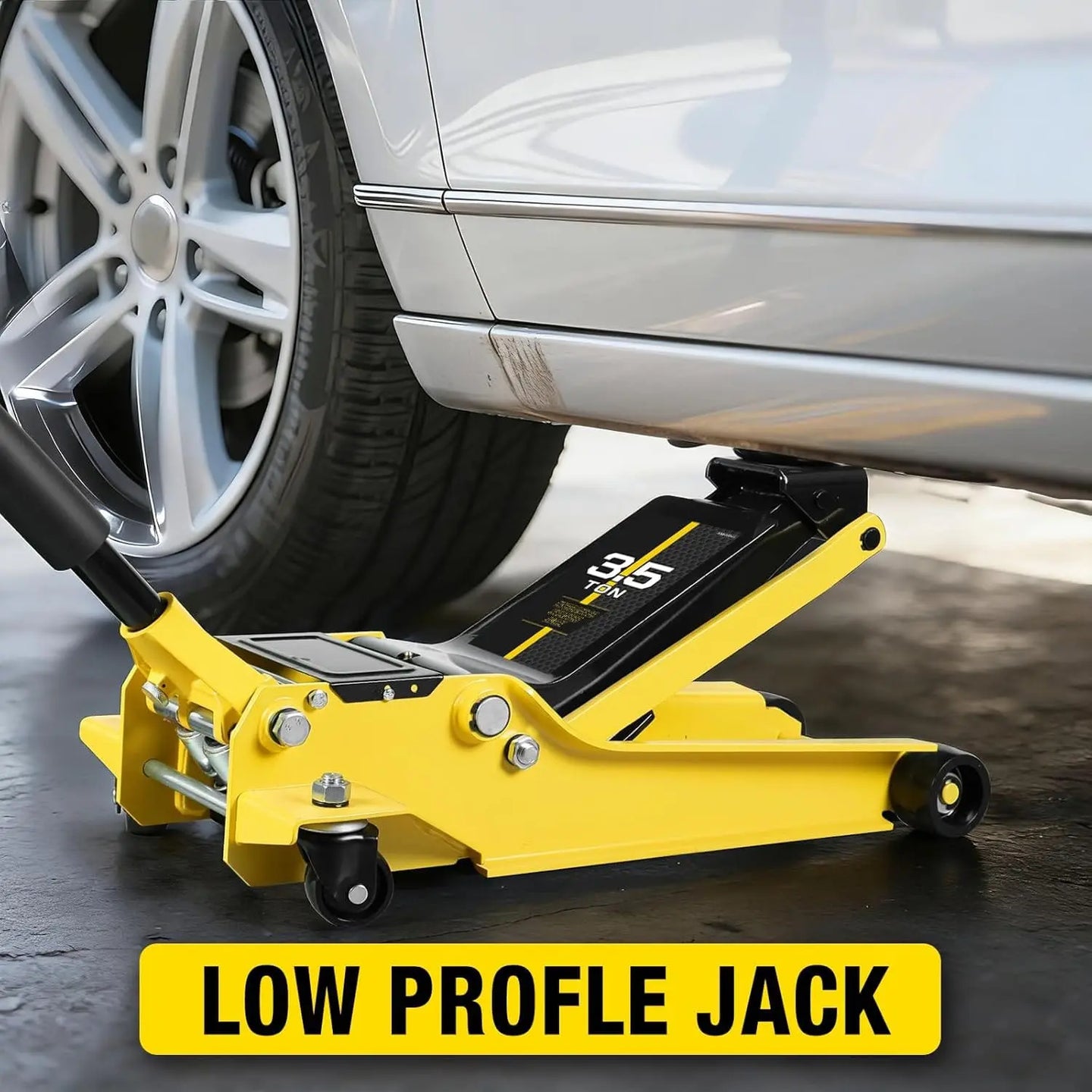 TCE Floor Jack 3.5 Ton Floor Jack Hydraulic Low Profile Floor Jack with Dual Piston Quick Lift Pump, Home and Workshop Car Maintenance for Various Vehicles, 3.5 Ton Capacity