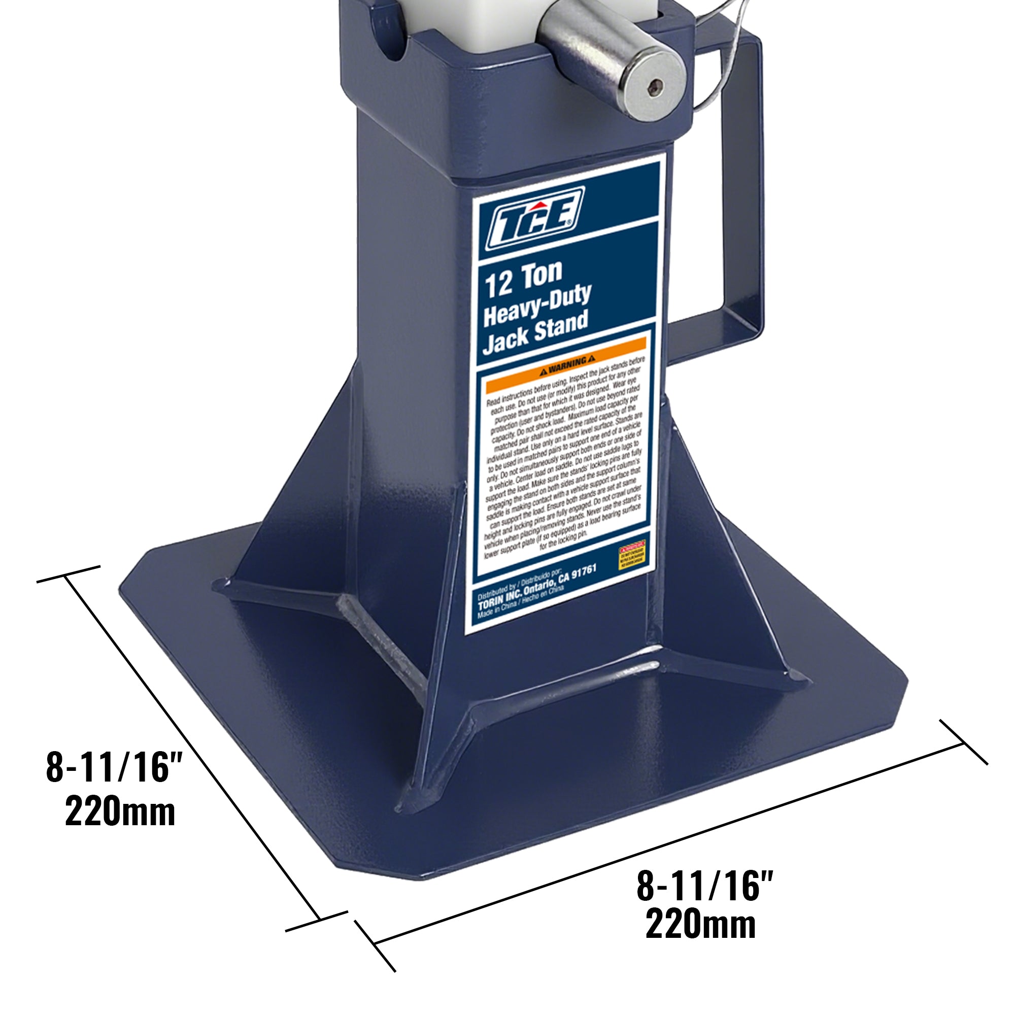 TCE 12 Ton Heavy Duty Jack Stands, 3 Year Warranty, TZ120005-BL