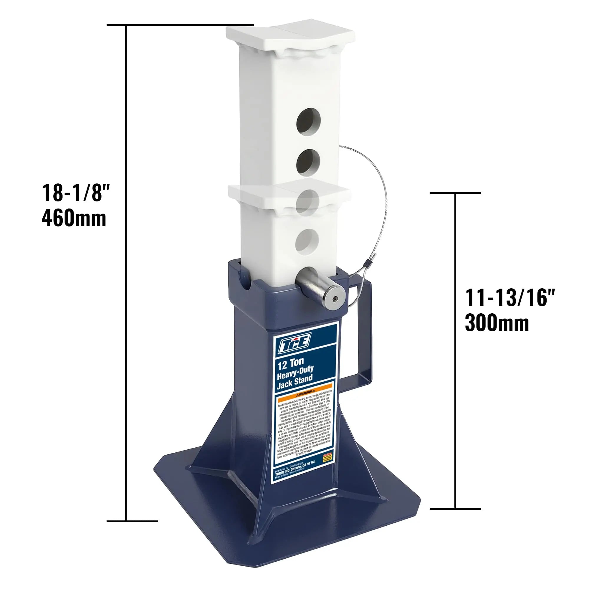 TCE 12 Ton Heavy Duty Jack Stands, 1 Year Warranty, TZ120005-BL
