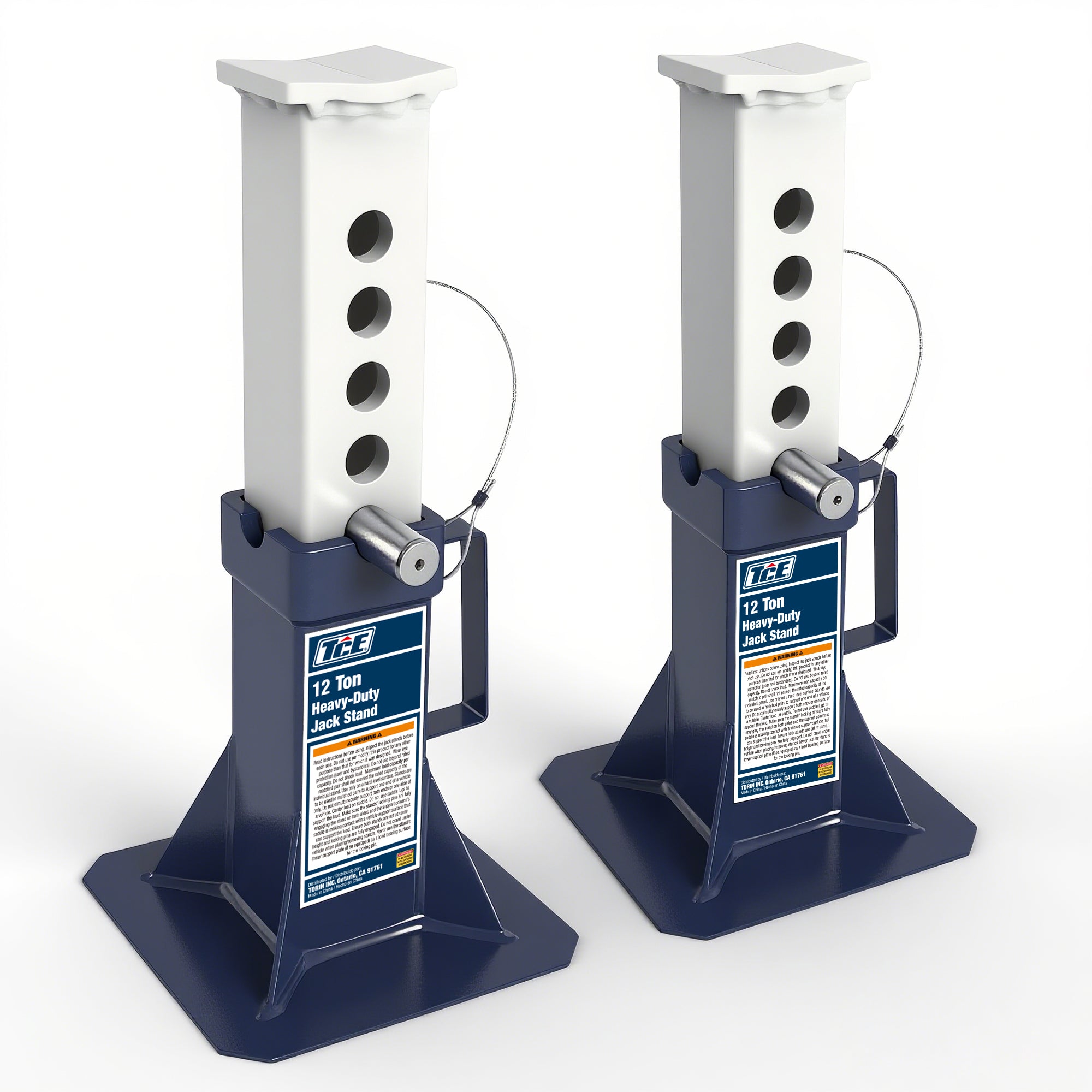 TCE 12 Ton Heavy Duty Jack Stands, 3 Year Warranty, TZ120005-BL