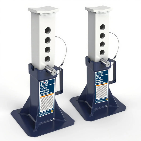 TCE 12 Ton Heavy Duty Jack Stands, 1 Year Warranty, TZ120005-BL
