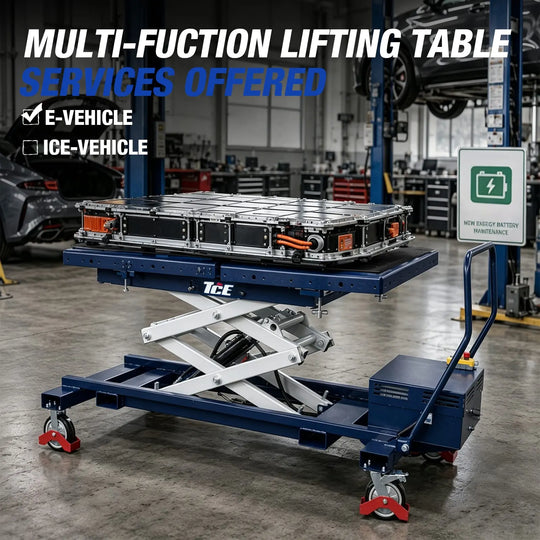 TCE Lift Table TCE 1.5 Ton Electric Scissor Platform Lifting Table Cart for New Energy Vehicles, 3 Year Warranty, ATDP15003-BL