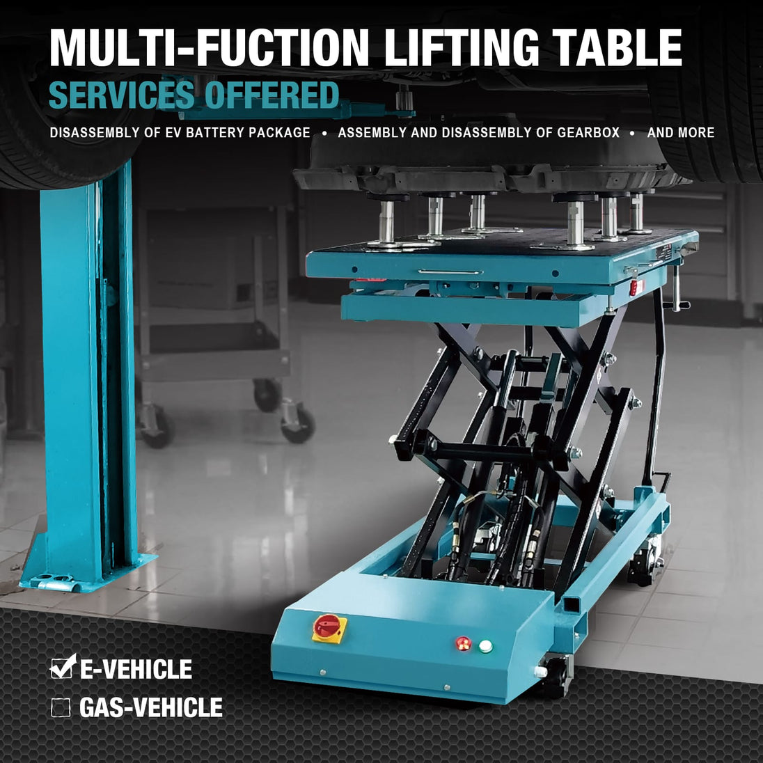 TCE Lift Table TCE 1.2 Ton/2650LBS Electric Scissor Lift Table Cart for EV Battery, Engine, Motor, Gearbox, 2-Year Warranty, ATDP12003R